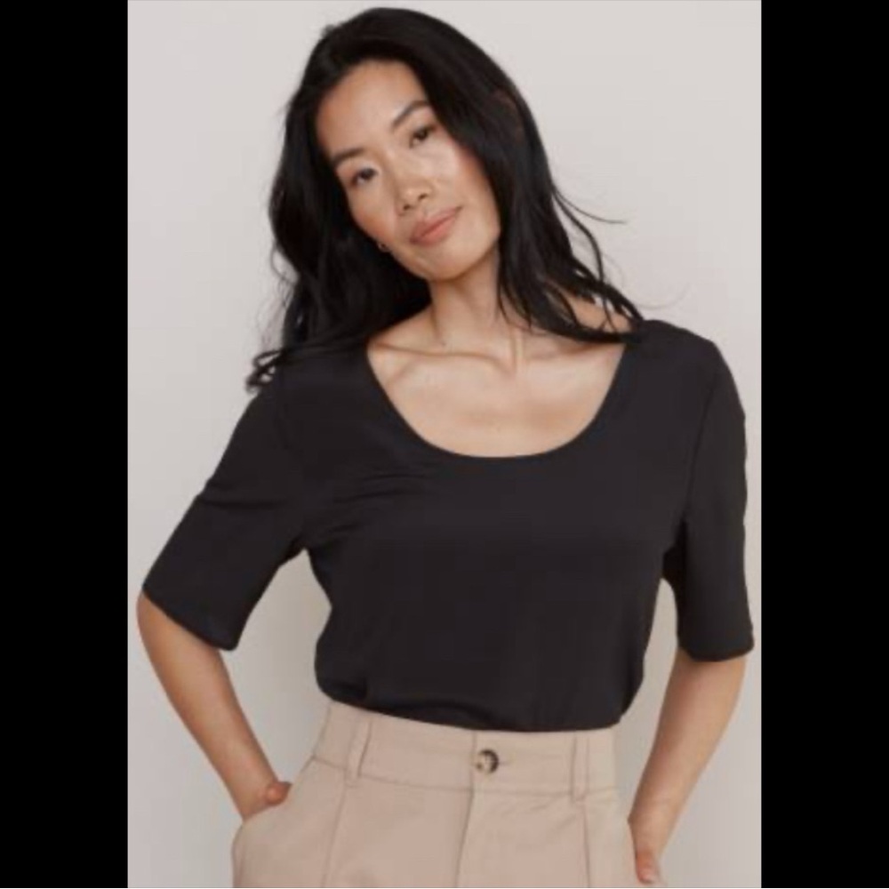 Black Numi “Ida” Reversible Silk Blend Blouse Size Small